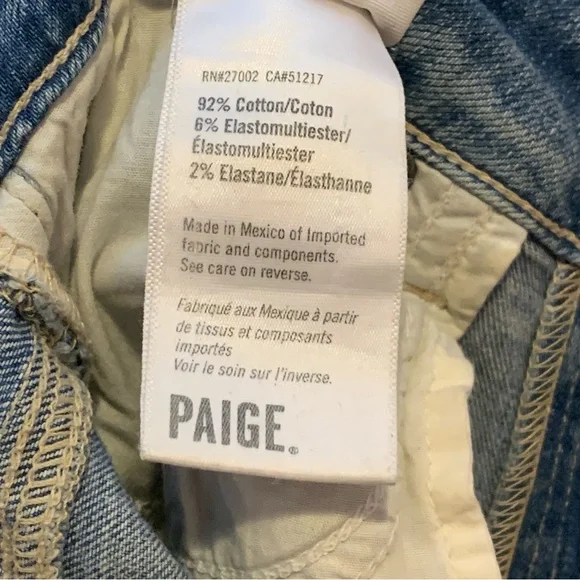 PAIGE Atley Ankle Flare Floretta Deconstructed Raw Hem Distressed Jeans $229.00 - Picture 8 of 14